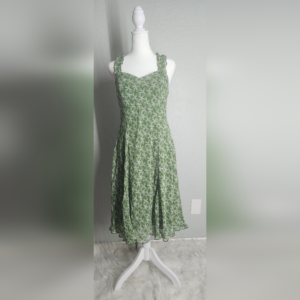Dressbarn Green Strapless A-Line Dress